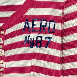 AéRopostale, longsleeve, pink and white size large